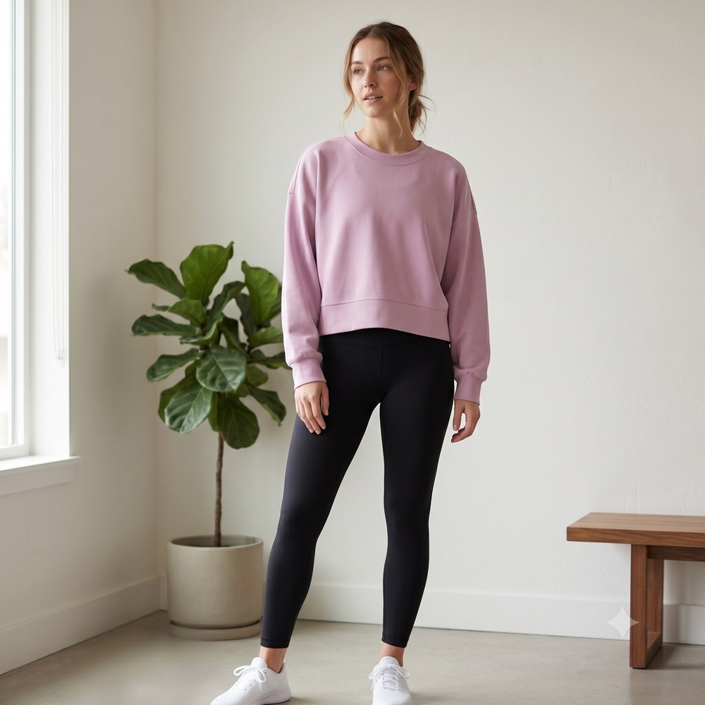 Lululemon Softstreme Perfectly Oversized Cropped Crew Women 12 Approx Pink Peony